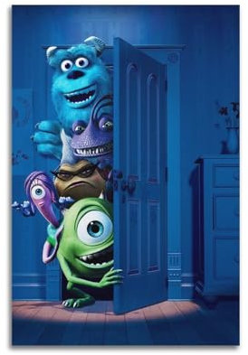 NRCKMIHRAE Monsters, Inc. Anime-Poster, dekorative Malerei, Leinwand, Wandposter und Kunstdruck, moderne Familienschlafzimmer-Dekoration, Poster, 40 x 60 cm