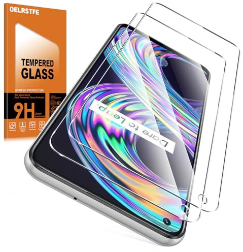 Oelrstfe Verre Trempé pour Realme 8/8 Pro 4G 2 Pièces,Film de Vitre Protection écran Dureté 12H Anti Rayures Sans Bulless Transparent HD Haute Sensibilité Protecteur D'écran