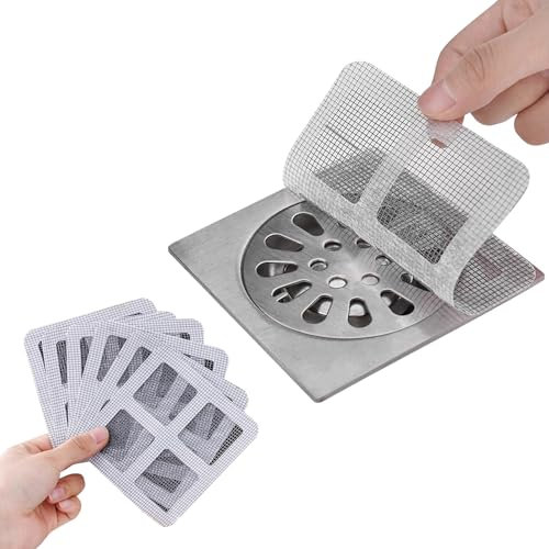 Yistoi 50 Pièces Autocollants Jetables pour Canalisations de Douche, Attrape Cheveux Douche, Filtre Cheveux, Imperméable et Anti-Odeur, Salle de Bain pour Salles de Bain, Cuisines, Éviers