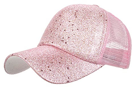 Kappe Damen Glitzer Basecap Atmungsaktiv Baseball Cap Pferdeschwanz Sonnenhut Einstellbar Baseballkappe Pailletten Party Hüte Laufcap Sportkappe Schirmmütze on Schuhe Damen Sale