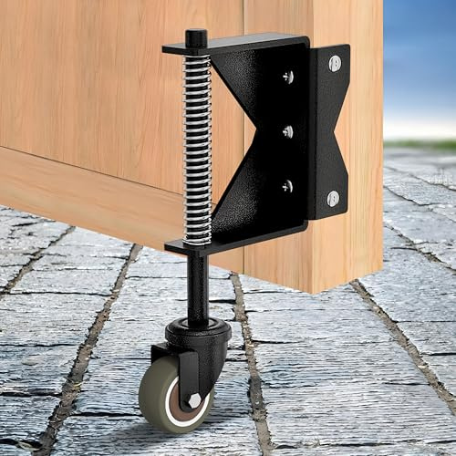 Lygoeeg 5 cm Torrad, schwerlastgeeignet, federbelastete Vollgummi-Rolle für Holz-/Landtor, Tragfähigkeit 40 kg, mit Schrauben und Schraubendreher, Schwarz, (1er-Pack/Links)