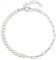 Amberta Italienische Damen Armband Perle 925 Sterling Silber | Armband Damen Silber mit Kunstperlen, Stapelbares Armband Hochzeitsarmband Braut Geschenk Verstellbares: Stapelbares Armband