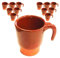 Acan Tradineur - Pack de 12 pocillos de Barro para queimada, Tazas para Vino, licores, diseño Tradicional, Artesanal (Marrón - 100 ml - 6 x 6,3 x 8,5 cm)