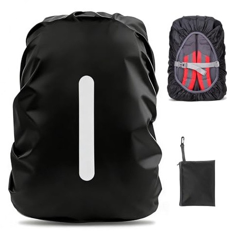 PINEPAN Regenschutz für Rucksäcke Schnalle Wasserdichter Regenschutz mit Reflektor Rucksacküberzug Regenschutz für Radfahren Camping Wandern mit Aufbewahrungstasche 15-100L