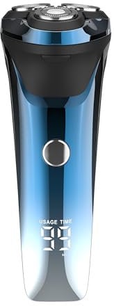 Rasierer Herren Elektrisch Rasierapparat, Elektrischer Rasierer 4D Rasur Barttrimmer mit Präzisionstrimmer, Elektrorasierer für Männer Nass- und Trockenrasierer, Wiederaufladbar, Tragbar, Blau