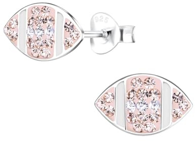Monkimau Mädchen Ohrringe American Football | Ohrstecker aus 925 Sterling Silber | Kinderohrringe hypoallergen