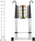 TEENO Scala Telescopica in Alluminio 5 m, Scala Alluminio con Barra Stabilizzatrice e Ganci Staccabili, Scalatta Pieghevole Portatile per Riparazioni Domestiche et Travaux Extérieurs, Carico 150 KG