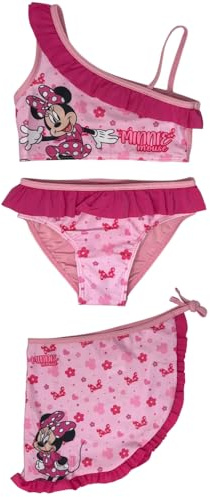 Costume con pareo Minnie Disney beachwear per bambini coordinato costume due pezzi con gonna abbigliamento mare piscina