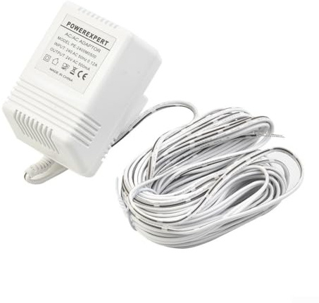 Smart Home Doorbell Transformer 24V 500MA White Power Supply Adapter Transformer Cable Home Accessories(UK)