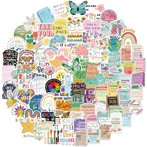 200 Pcs Motivational Stickers, Aesthetic Vinyl Decals with Inspirational Quotes for Laptop Scrapbook Suitcase Water Bottle Students Rewards