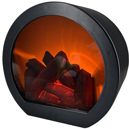 Tisch Kaminlicht - Mini Kamin | Elektrische LED Deko Mit Realistischer Flamme Für Schlafzimmer Eingangsbereich Innen Außenbereich