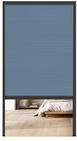 Porta a Soffietto da Interno Porta Scorrevole Pieghevole Blu e Nera, Porta Pieghevole per Interni/Cucina/Armadietti, Zanzariera a Scomparsa Senza Fori per Finestra D'ingresso(60x210cm (23.6x82.7in))