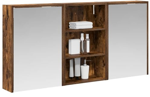vidaXL Badezimmerschrank-Set 3 pcs 126 x 16 x 62,5 cm Holzwerkstoff, Elegante Badezimmeraufbewahrung, modernes Schrankset, stylische Wandregale, schicke Möbel, luxuriöse Details