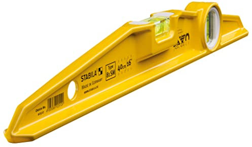 STABILA Magnet-Wasserwaage Type 81 SM, 40 cm, robustes Alu-Gussprofil, Ferrit-Magnetsystem, 1 Horizontal-Libelle, 1 Vertikal-Libelle, Made in Germany