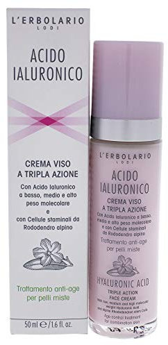 L'Erbolario, Gesichtscreme mit Hyaluronsäure, Geeignet für Mischhaut, Ausgleichende und Reinigende Wirkung, Größe: 50 ml