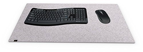 Designer Filz Schreibtischunterlage graumeliert in XXL (ca. 40x80cm groß). Originelle Schreibunterlage - besonders weich und komfortabel. Die Alternative zur Papier- oder Leder Schreibtischunterlage