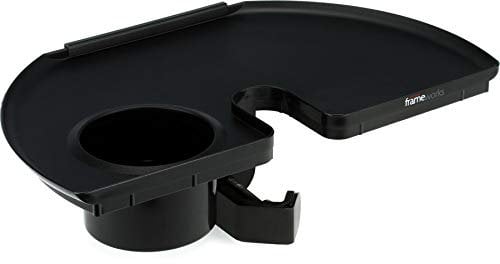 Gator Frameworks Mic Stand Accessory Tray with Drink Holder, black (GFW-MICACCTRAY)