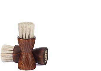 Langer & Messmer kit de 2 cepillos para zapatos | Cepillos lustradores para pulir sus zapatos - ideal para lustrar y cuidar perfectamente el calzado (blanco/blanco)