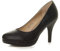Ajvani Womens Ladies mid high Heel Platform Work Evening Court Shoes Pumps, 3 UK, Black Matte