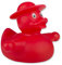AMPELMANN Käptn Schnabel | Gummiente Badeente Quietscheente | Steher Rot
