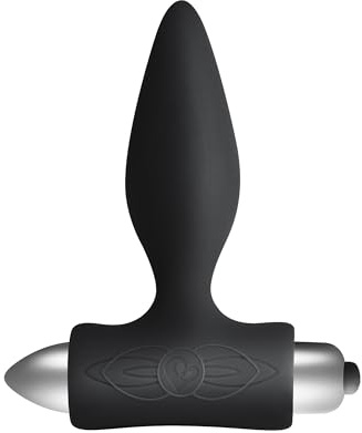 Rocks Off Petite Sensations Plug Black –Vibrating Anal Plug, 7 Modes (3 Speeds & 4 Patterns), Slim Contoured Shape, Water-Resistant, Quiet, 90g