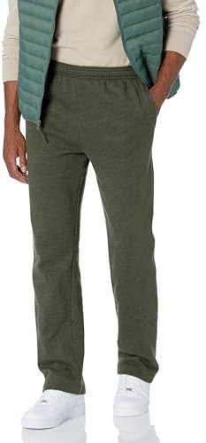 Amazon Essentials Men's Fleece Open Bottom Sweatpant (Available in Big and Tall), Olive Heather, S