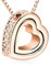 Crystalline Azuria Women Girls 18ct Rose Gold Plated White Crystals Heart Pendant Necklace 17.7 inches