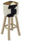 vidaXL Teak Barhocker Ziegenfell Rund Hocker Lederhocker Fellhocker Sitzhocker