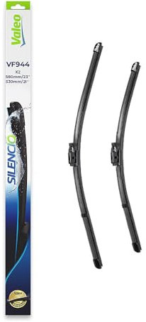 VALEO Silencio Escobilla - VF944 - Kit de Alto Rendimiento, Visibilidad Superior en Carretera, Fácil Instalación, Hojas Planas Originales de 580mm/530mm - Delanteras - Juego de 2 Escobillas - 577944