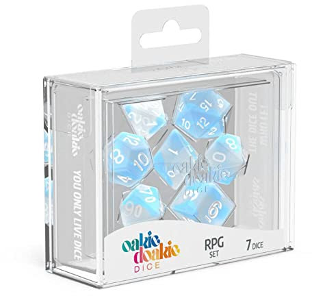 Oakie Doakie Dice Unisex – Erwachsene Würfel RPG-Set Glow in The Dark, Arctic, Divers