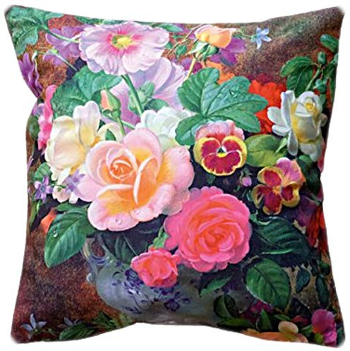 Raebel OHG Kissenhülle 40 x 40 cm Soft-Touch Dekokissen Kissenbezug Kissen Hülle Bezug Sofakissen 100% Polyester (Blütentraum Bunt)