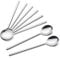 IQCWOOD Spoons, 8 Pieces Korean Spoon, 8.5 Inch Stainless Steel Table Soup Spoons with Long Handles for Home, Kitchen, or Restaurant Flatware Set