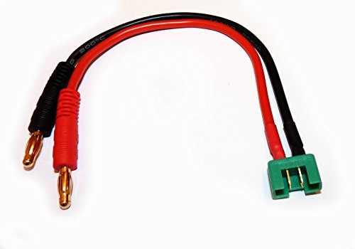 ikarex-shop 1x Ladekabel Kompatibel mit MPX Stecker auf 4mm Bananenstecker 22cm Goldstecker 4.0mm Adapterkabel RC Adapter