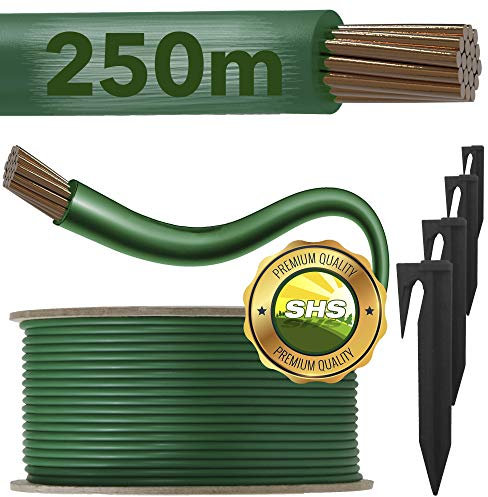 Cavo di limitazione da 250 m + 750 picchetti per tosaerba, robot tosaerba, set di accessori per cavi di ricerca, compatibile con Gardena/Bosch/Husqvarna/Worx/Honda/ROBOMOW, Ø 2,7 mm