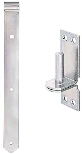 HAUS & DACH Set de paumes galvanisés avec gonds, longueur de charnière : 1200 mm, diamètre du gond : 20 mm étroit