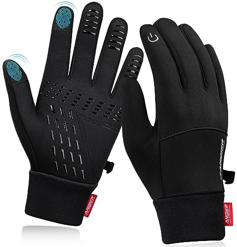 coskefy Winter Gloves, Thermal Touch Screen Running Cycling Gloves Warm Liners for Men Women Walking Riding