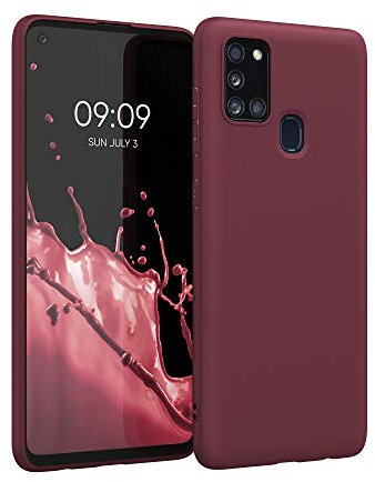 kwmobile Hülle kompatibel mit Samsung Galaxy A21s Hülle - weiches TPU Silikon Case - Cover geeignet für kabelloses Laden - Tawny Red