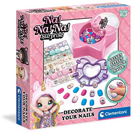 Clementoni - 18659 - Na Na Na Surprise! - Decorate your Nails - children nails, stickers and glitter - nail art set for girls, manicure kit - kids' craft kits girls 6 years old
