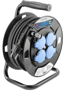 Högert Technik Kabeltrommel 30m Verlängerungskabel 3x1,5 mm²