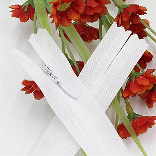 Lueao Cqinju-Chiusure Lampo 3# 4pcs Lungo 1metro 1,5Metro Biancheria Bianca zippatrici Invisibili Fai da Te Accessori per Cucire a Cerniera a Cerniera a Spillo in Nylon, Robusto e Durevole