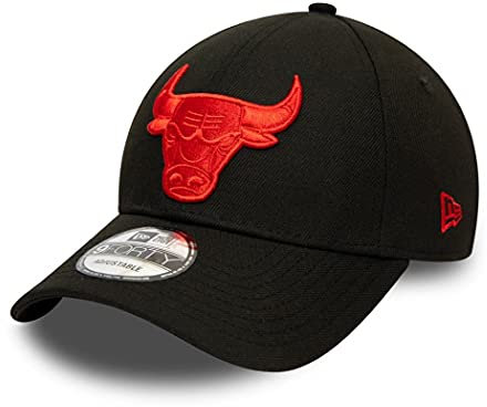 New Era Chicago Bulls NBA Cap Basecap 9Forty verstellbar Basketball Kappe Pop Logo schwarz - One-Size