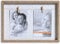 VictoR Bilderrahmen Collage Clip Rahmen in beige für 2 Bilder in 10x15 cm - Rahmen aus Holz mit extra Klammern zum anheften von Fotos