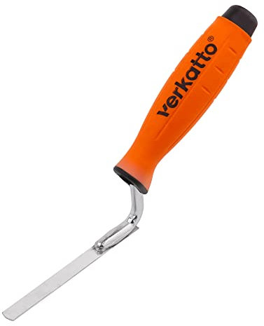 Mivos Cazzuola per Giunti 10 mm in Acciaio Inox/Cazzuola per Lavori di Stuccatura/Spatole per Fughe e Stucco del Muro Visivo/Lama Flessibile con Punta Arrotondata