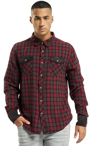 Brandit Duncan Check Shirt Long Sleeve, color: red-brown, size: 3XL