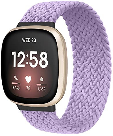 Vouzhui Compatible avec la Bracelet Fitbit Sense et Fitbit Versa 3, Bande de Remplacement pour Le Sport à Tricoter en Nylon Souple et Respirant élastique pour Versa 3 et Sense, Femmes Hommes