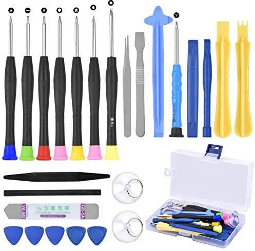 Jinlaili 25 en 1 Kit Reparacion Moviles, Herramienta de Reparación de Teléfonos, Destornillador Precision, Kit de Teléfono Desmontar para Smartphones, Tabletas, PC, Gafas - Universal