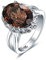 JewelryPalace Oval 5.7ct Echt Rauchquarz Solitär Ring Damen, Riesen Edelstein Schmuck Set, Ring Silber 925 Damen Ring Stein, Cocktail Ring Damenring Silber 925 Silberringe Damen Ringe Frauen 57