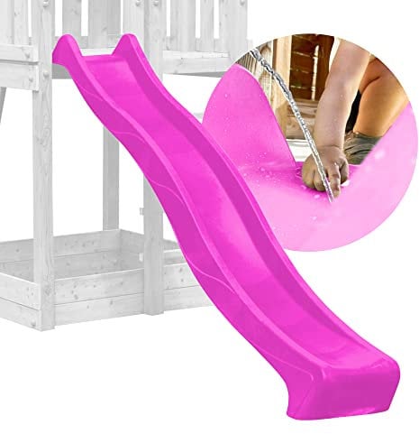 DEMMELHUBER - Kinder Rutsche Outdoor Garten Spielgeräte, Stabile Wasserrutsche für Kinder, Alternative zu Indoor Spielgeräten, 2,90 Meter lang (Pink)