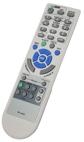 VINABTY Ersatz-Fernbedienung RD-450C passend für NEC Projektor M230X M230X+ M230XG M260W NP100 NP110 NP110+ PN43 PN50 PN54 UM280W UM280X V230X V260 V. 260X