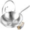 DELARLO Tri-Ply Stainless Steel Woks, 12 Inch Cooking Wok Pan with Lid, Wide & Deep Cookware Stir-Fry Pans, Dishwasher and Oven Safe Up To 600°F, Works on Induction